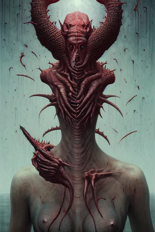 Prompt: disfigured!! lilith the mother of all monsters harpy, raining ash, fine art masterpiece, highly detailed dino valls wayne barlowe machiej kuciara, dramatic lighting, long shot, wide angle, uhd 8 k, sharp focus