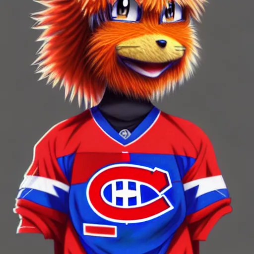 Image similar to anime Portrait of Youppi the Habs Montreal Canadiens Mascot as an evolved powerful pokemon, highly detailed anime, smooth, sharp focus, dynamic lighting, intricate, trending on ArtStation, illustration pokemon, art by WLOP