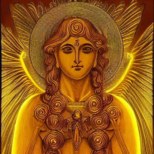 Prompt: Golden Angel Of light Gnostic pleroma in HD, 8k, High Resolution, Hindu aesthetic,