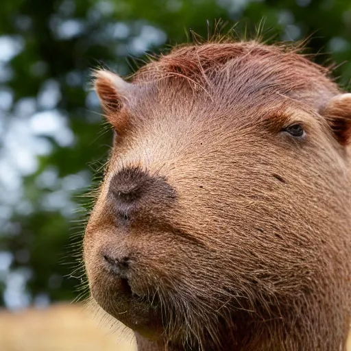 Image similar to human with head of capybara