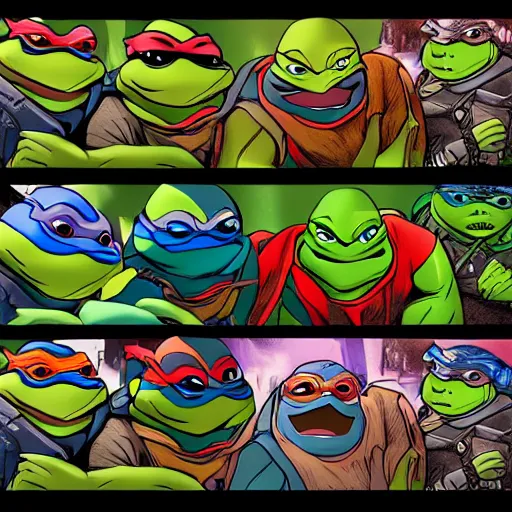 Prompt: disney ninja turtles , high detail award winning on artstation