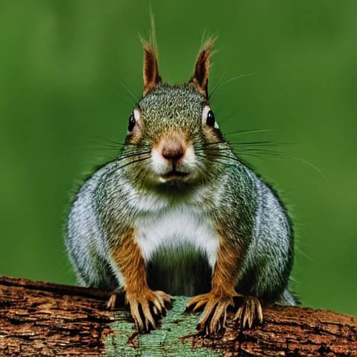Prompt: green squirrel with a mohawk