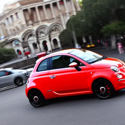 Image similar to fiat 5 0 0 supercar in rome