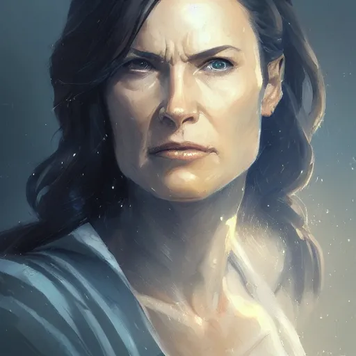 Prompt: portrait of a woman by greg rutkowski, old jedi master jaina solo, star wars expanded universe, she is about 6 0 years old, highly detailed portrait, digital painting, artstation, concept art, smooth, sharp foccus ilustration, artstation hq