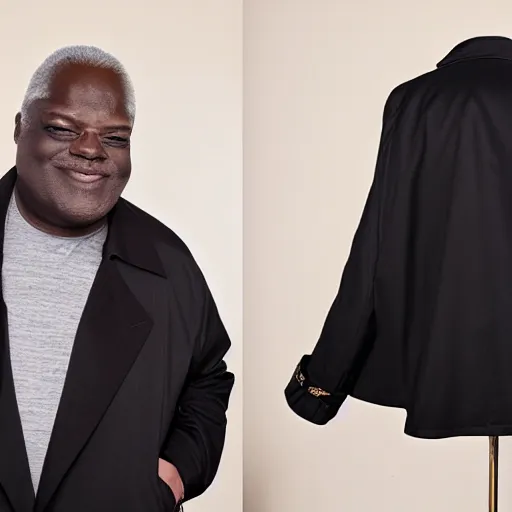 Image similar to huell babineaux wearing an eye patch and black trench coat