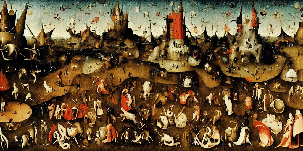 Prompt: an amusement part by hieronymus bosch