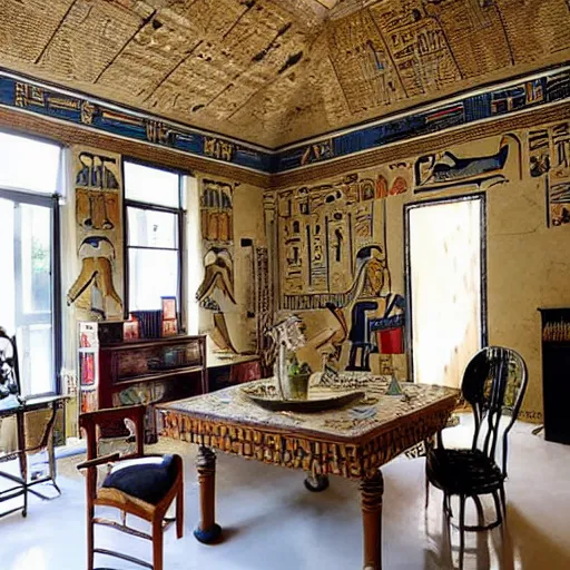 Image similar to victorian x ancient egyptian egyptian home