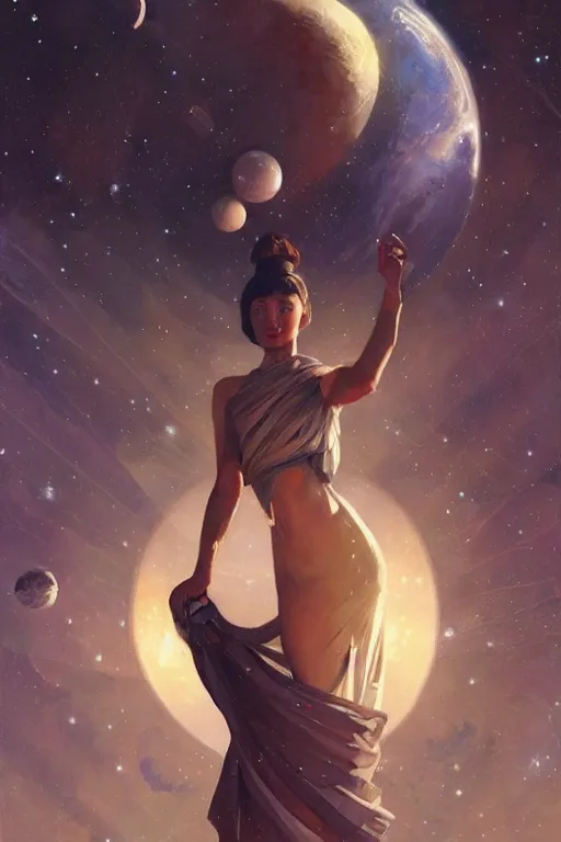 Image similar to space, buddhism, taoism, futurism, painting by greg rutkowski, j. c. leyendecker, artgerm