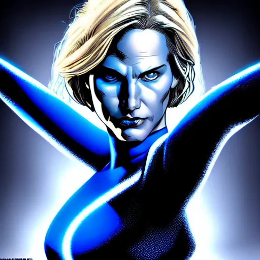 Image similar to a highly detailed invisible woman, comic book cover art, in the style of todd mcfarlane and jack kirby, digital photography, photorealistic, realistic, extreme detail