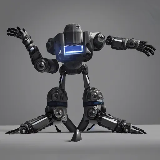 Image similar to hard surface, robotic platform, based on realistic low poly convex shape, 6 claws, symmetric, unreal engine