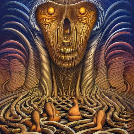 Image similar to SIRENS by jacek yerka, alex gray, zdzisław beksiński, dariusz zawadzki, jeffrey smith and h.r. giger, oil on canvas, 8k highly professionally detailed, trending on artstation