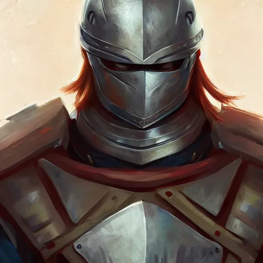 Image similar to portrait of a young redheaded man with blue eyes and wearing a armor, medieval background, highly detailed, digital painting, artstation, matte, by makoto shinkai, animation style, studio ghibli, anime key visual