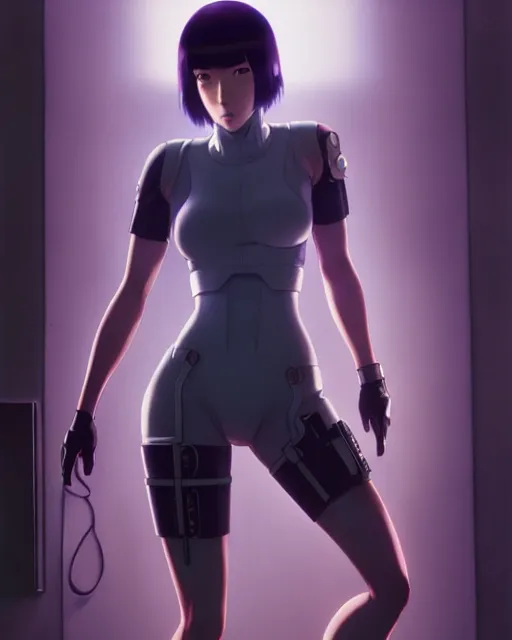 Image similar to motoko kusanagi, anime, realistic shaded lighting by ilya kuvshinov katsuhiro otomo ghost - in - the - shell, magali villeneuve, artgerm, rutkowski, wlop jeremy lipkin and giuseppe dangelico pino and michael garmash and rob rey in official suit