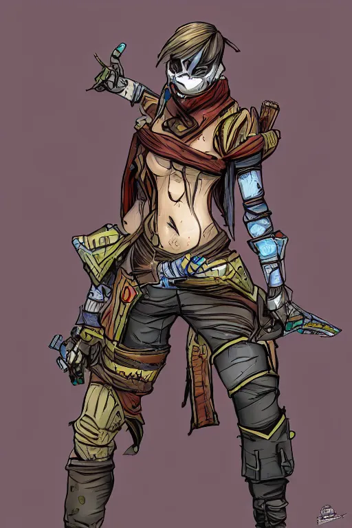 Image similar to battle mage | borderlands style | digital painting | highly detailed | cell shading