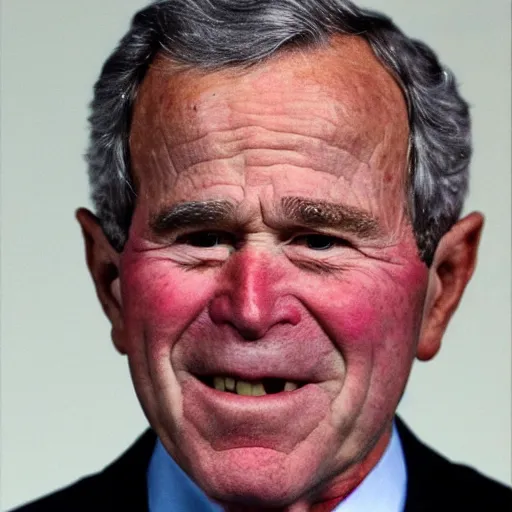 Prompt: george bush wearing tinfoil ski mask