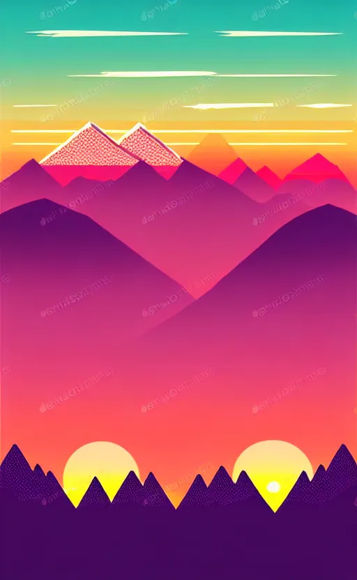 Image similar to retro sunset mountains