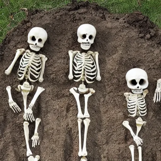 Prompt: Skeletons rising from the grave un a Gothic cematery