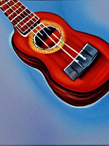 Image similar to highly detailed painting of an ukulele, digital painting, artstation, realistic, vignette