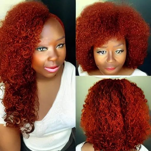 Prompt: regal african with reddish gold hair