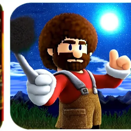 Image similar to Bob Ross character reveal for Super Smash bros ultimate