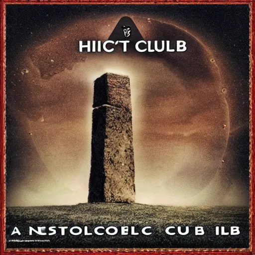 Image similar to an album cover for a neolithic era club hit