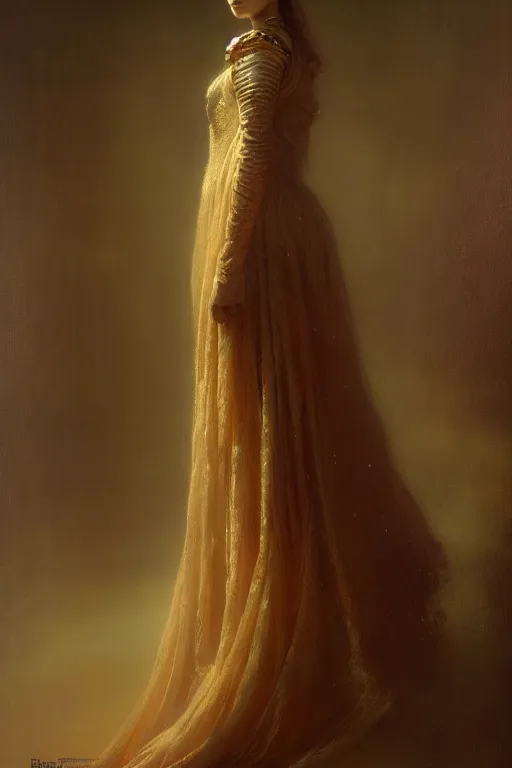 Prompt: a full body portrait of statan daughter wearing gown, high detail, cleary see face, by gaston bussiere, bayard wu, greg rutkowski, odd nerdrum, maxim verehin, dan dos santos, masterpiece, sharp focus, cinematic lightning