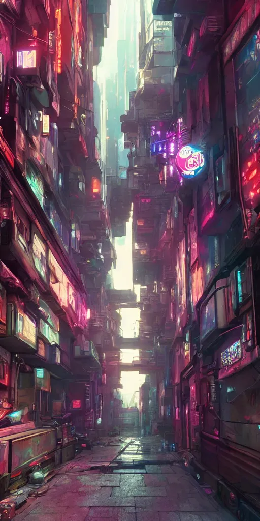 Image similar to cyberpunk alley drawn by jack kirby, 8 k, raytracing, unreal engine 5,