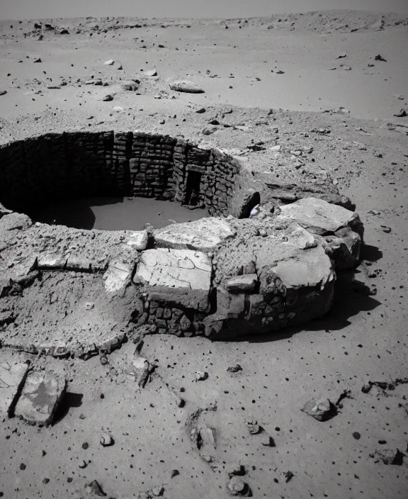 Prompt: ancient civilization ruins found on mars, 3 5 mm