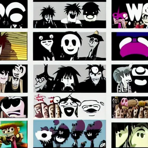 Image similar to Gorillaz cartoon, Gorillaz, 2006, Phase 2 Gorillaz, MTV cartoon, animated series screenshot