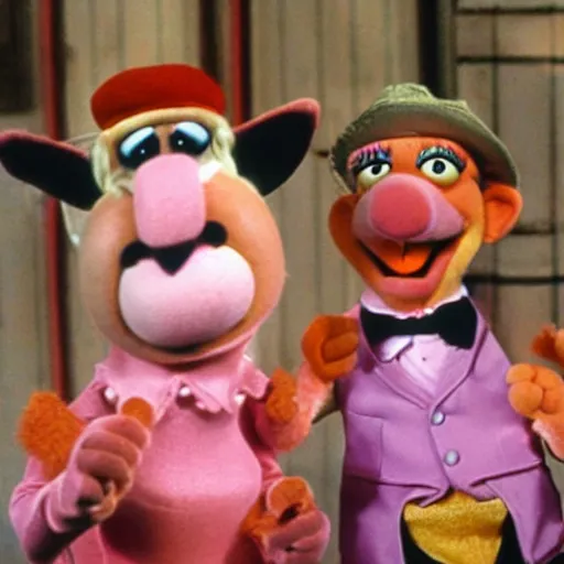 Image similar to the pink panther in the muppet show