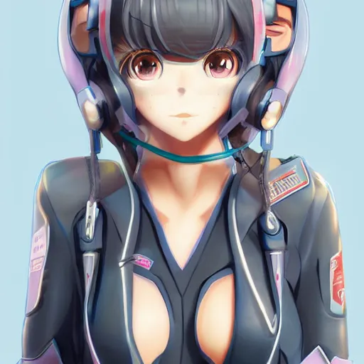 Image similar to beautiful anime girl in a plugsuit, artstation, highly detailed, high quality