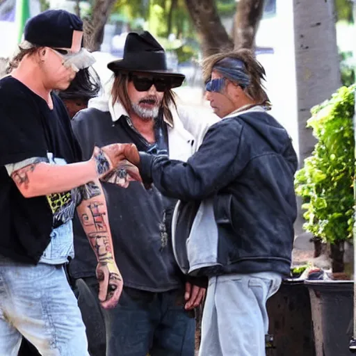 Image similar to johnny depp helping homeless people get food