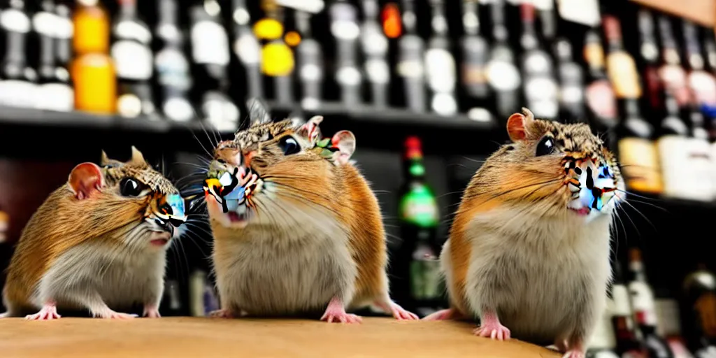 Image similar to a pair of gerbils robbing a liquor store