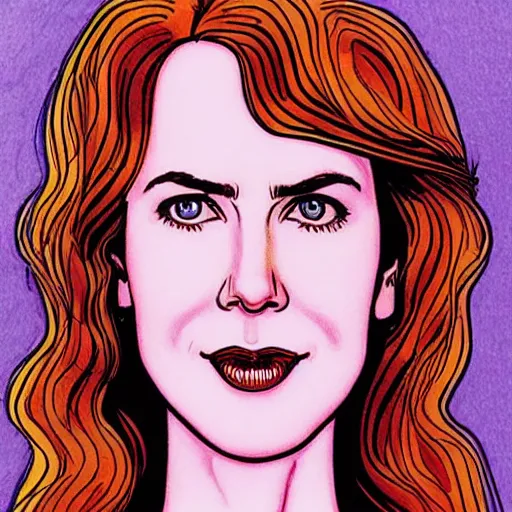 Image similar to “ nicole kidman retro minimalist portrait by jean giraud, moebius starwatcher comic, 8 k ”