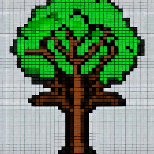 Image similar to pixel art tree, game concept art, tree sprite