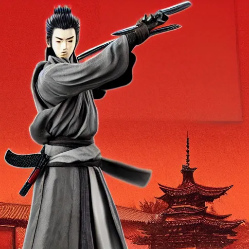 Image similar to isshin sword saint holding a glock, sekiro, detailed