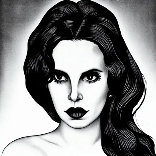 Prompt: lana del rey by tim burton