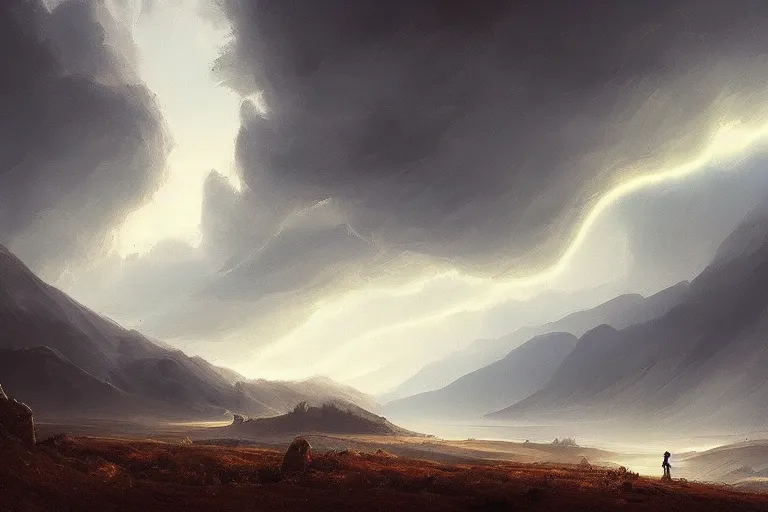 Image similar to beautiful serene landscape, tornado twister, storm, by raphael lacoste, low angle, wide angle, artstation