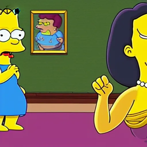 Image similar to kim kardashian in the simpsons super high quality 4k HD