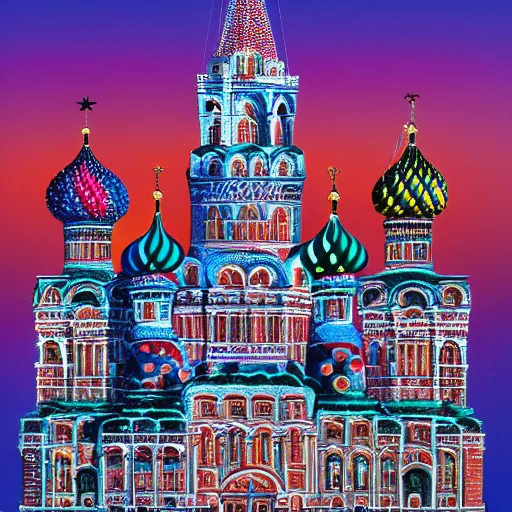 Image similar to city of moscow made out of candy, 1 9 2 0 ’ s colored pencil, highly detailed, highly accurate, abstract art, deep aesthetic, 8 k, highly ornate intricate details, cinematic lighting, rich colors, ray tracing, hyperrealistic, photorealistic, cinematic landscape, trending on artstation,