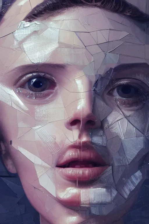 Prompt: 3 d, close - up, smiling fashion model looking up, marble, tears, poster art, intricate oil painting, high detail, figurative art, multiple exposure, poster art, 3 d, by stanley kubrick and tooth wu and wlop and beeple