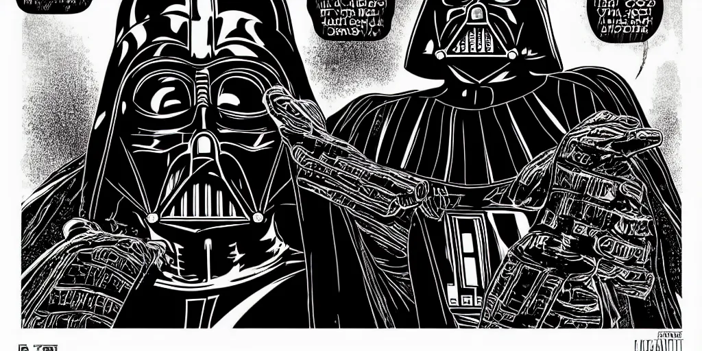 Image similar to portrait of darth vader, by laurie greasley