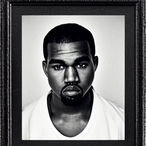 Image similar to the face of young kanye west at 1 7 years old, portrait by julia cameron, chiaroscuro lighting, shallow depth of field, 8 0 mm, f 1. 8