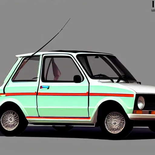 Prompt: Fiat 126p, high rendering, ultrarealistic, high detalied, artstation,8K