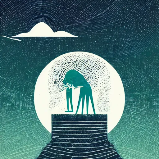 Image similar to a wandering mind, logo without text, simple by victo ngai, kilian eng and jake parker, simple white background