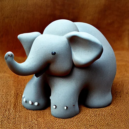 Prompt: funny clay elephant