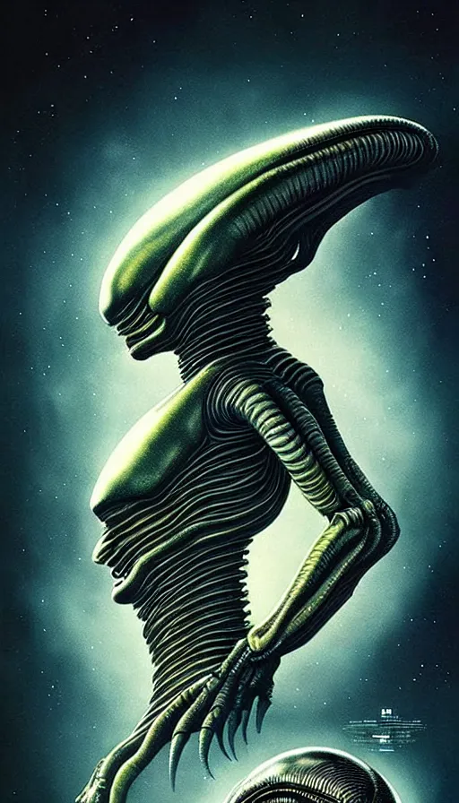 Image similar to exquisite alien poster art by weta studio, 8 k, denoised