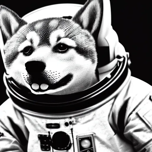 Prompt: a very detailed pencil drawing of a shiba inu in an astronaut suit in space 4 k, high resolution, still, landscape, hd, dslr, hyper realistic, sketch