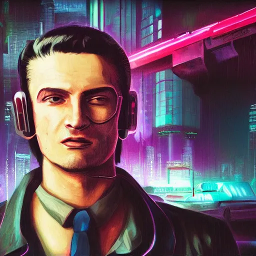 Image similar to portrait of cyberpunk gangster