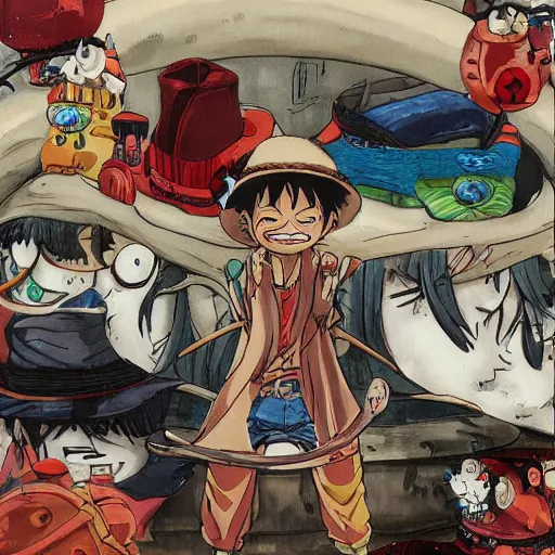 Image similar to sad luffy by studio ghibli